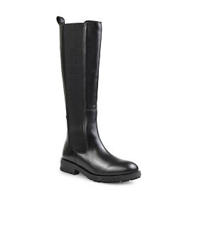 LOVE MOSCHINO BLACK LEATHER CHELSEA HIGH BOOT