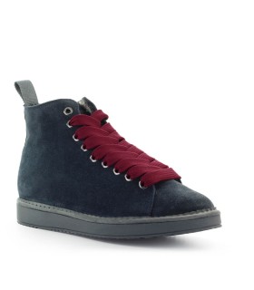 PANCHIC COBALT BLUE BURGUNDY SUEDE ANKLE BOOT