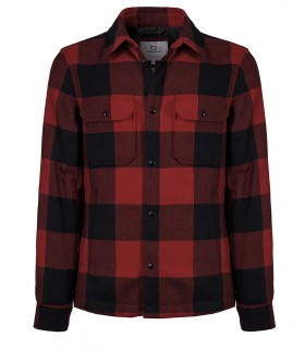 GIACCA CAMICIA ALASKAN WOOL CHECK ROSSO NERO WOOLRICH