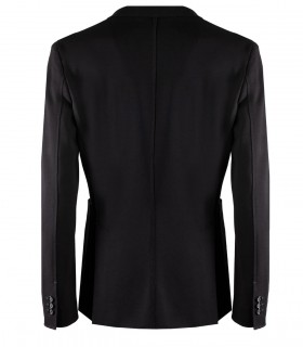 PAOLO PECORA BLACK DOUBLE-BREASTED SUIT JACKET