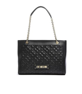 LOVE MOSCHINO QUILTED BLACK SHOPPING BAG