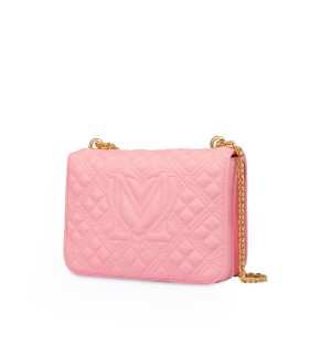 LOVE MOSCHINO QUILTED PINK LARGE CROSSBODY BAG