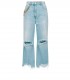 ELISABETTA FRANCHI RIPPED CROPPED JEANS