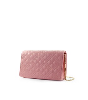 LOVE MOSCHINO QUILTED PINK CLUTCH