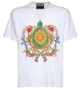 VERSACE JEANS COUTURE GARLAND SUN WHITE T-SHIRT