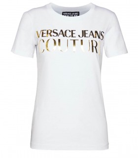 VERSACE JEANS COUTURE LOGO MIRROR WHITE T-SHIRT