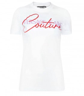 VERSACE JEANS COUTURE RUBBER LOGO WHITE T-SHIRT
