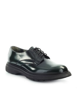 DOUCAL'S BOTTLE GREEN LEATHER DERBY LACE UP