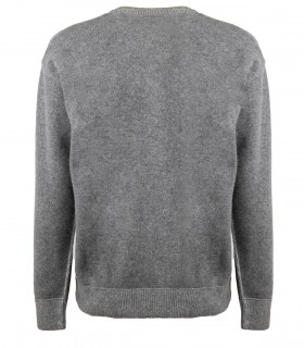 ROBERTO COLLINA MELANGE GREY RELAXED FIT CREWNECK SWEATER