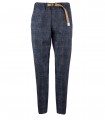 WHITE SAND PRINCE OF WALES BLUE TROUSERS