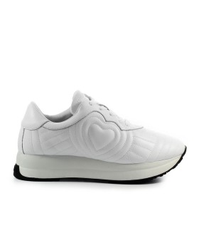 LOVE MOSCHINO QUILTED WHITE SNEAKER