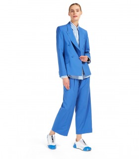 MAX MARA WEEKEND MANETTA LIGHT BLUE CROPPED TROUSERS
