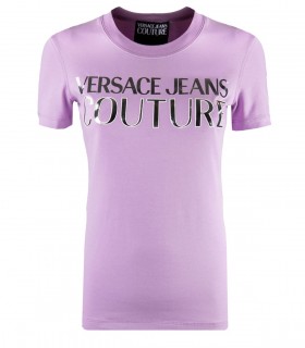 T-SHIRT LOGO MIRROR LILLA VERSACE JEANS COUTURE