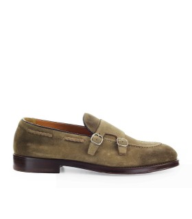 DOUCAL'S BROWN SUÈDE DOUBLE BUCKLE LOAFER