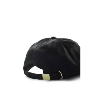 VERSACE JEANS COUTURE SATIN BLACK BASEBALL CAP WITH LOGO