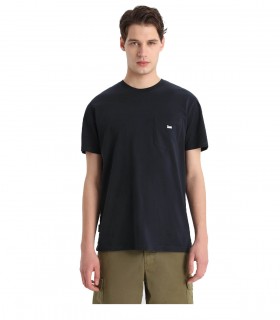 WOOLRICH BLUE T-SHIRT WITH POCKET