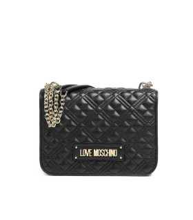 LOVE MOSCHINO QUILTED BLACK LARGE CROSSBODY BAG