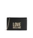 LOVE MOSCHINO BONDED BLACK CLUTCH WITH LOGO