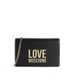LOVE MOSCHINO BONDED BLACK CLUTCH WITH LOGO