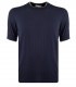 PAOLO PECORA BLUE CREWNECK JUMPER WITH SHORT SLEEVE