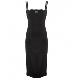 VERSACE JEANS COUTURE BLACK SHEATH DRESS WITH LOGO