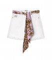 VERSACE JEANS COUTURE WHITE SHORTS WITH FOULARD SCARF