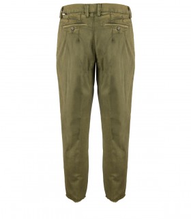 PAOLO PECORA MILITARY GREEN CARROT FIT TROUSERS