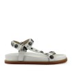 STRATEGIA WHITE FLAT SANDAL WITH STUDS