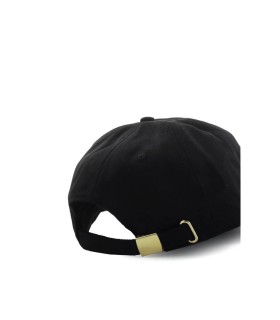 VERSACE JEANS COUTURE BLACK BASEBALL CAP WITH LOGO