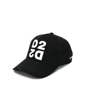 DSQUARED2 BLACK D2 BASEBALL CAP