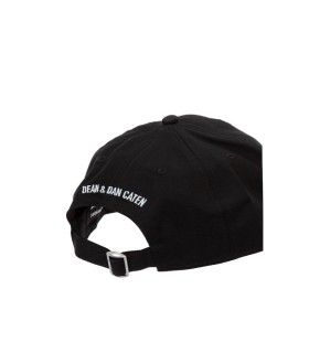 DSQUARED2 ICON SPRAY BLACK WHITE BASEBALL CAP