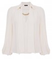 ELISABETTA FRANCHI BUTTER BLOUSE WITH CHAIN