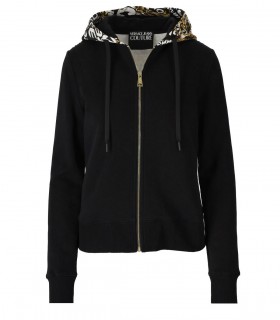VERSACE JEANS COUTURE LOGO BRUSH BLACK GOLD HOODIE