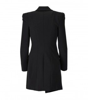 ELISABETTA FRANCHI ASYMMETRIC BLACK COAT DRESS