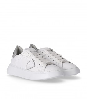 PHILIPPE MODEL TEMPLE WEISS SILBER GLITZER SNEAKER