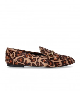 LOVE MOSCHINO CAMEL LEOPARD LOAFER