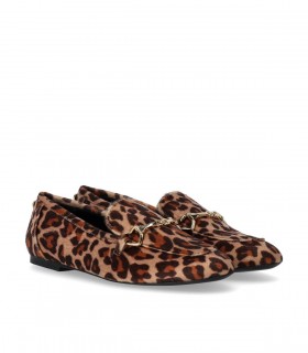 LOVE MOSCHINO CAMEL LEOPARD LOAFER