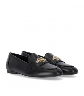 LOVE MOSCHINO BLACK LOAFER WITH LOGO
