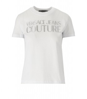 T-SHIRT LOGO THICK BIANCO ARGENTO VERSACE JEANS COUTURE