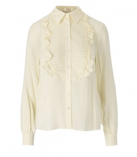 TWINSET OFF-WHITE SHIRT WITH BOW