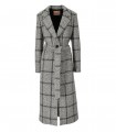 TWINSET GREY CHECKERED COAT WITH BELT