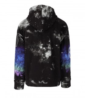 VERSACE JEANS COUTURE PANEL NEW MOON BLACK MULTICOLOR HOODIE