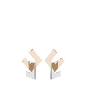 ELISABETTA FRANCHI GOLD AND SILVER WOVEN EARRINGS