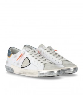 PHILIPPE MODEL PRSX LOW CAMOUFLAGE WHITE BLUE SNEAKER