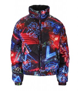 VERSACE JEANS COUTURE PANEL GALAXY MULTICOLOR BOMBER JACKET