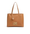 LOVE MOSCHINO BONDED LIGHT BROWN GOLD SHOPPING BAG