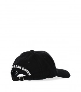 DSQUARED2 BLACK BASEBALL CAP WITH LOGO
