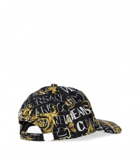 VERSACE JEANS COUTURE LOGO COUTURE BLACK BASEBALL CAP