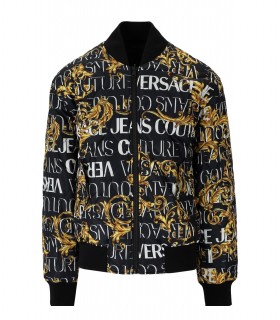 VERSACE JEANS COUTURE LOGO COUTURE BLACK GOLD BOMBER JACKET