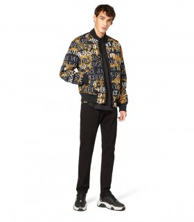 VERSACE JEANS COUTURE LOGO COUTURE BLACK GOLD BOMBER JACKET